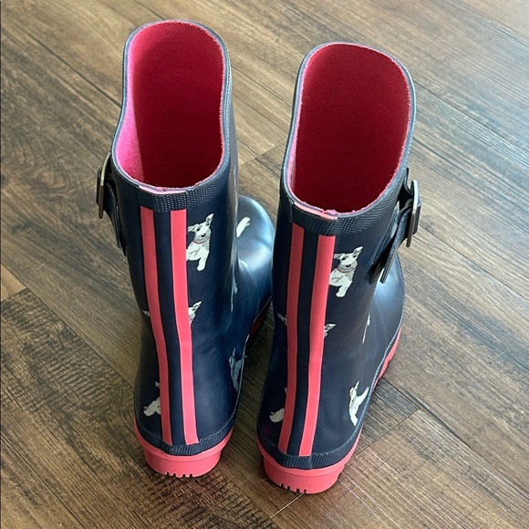 Navy and Pink Dog Print Rain Boots - Picture 5 of 8
